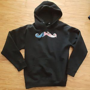 Sorinex GYM Hoodie sweatshirt USA Flag Moustache mens large hoodie worn once